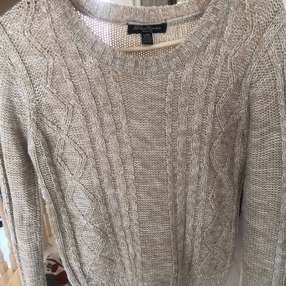 Beige knitted sweater